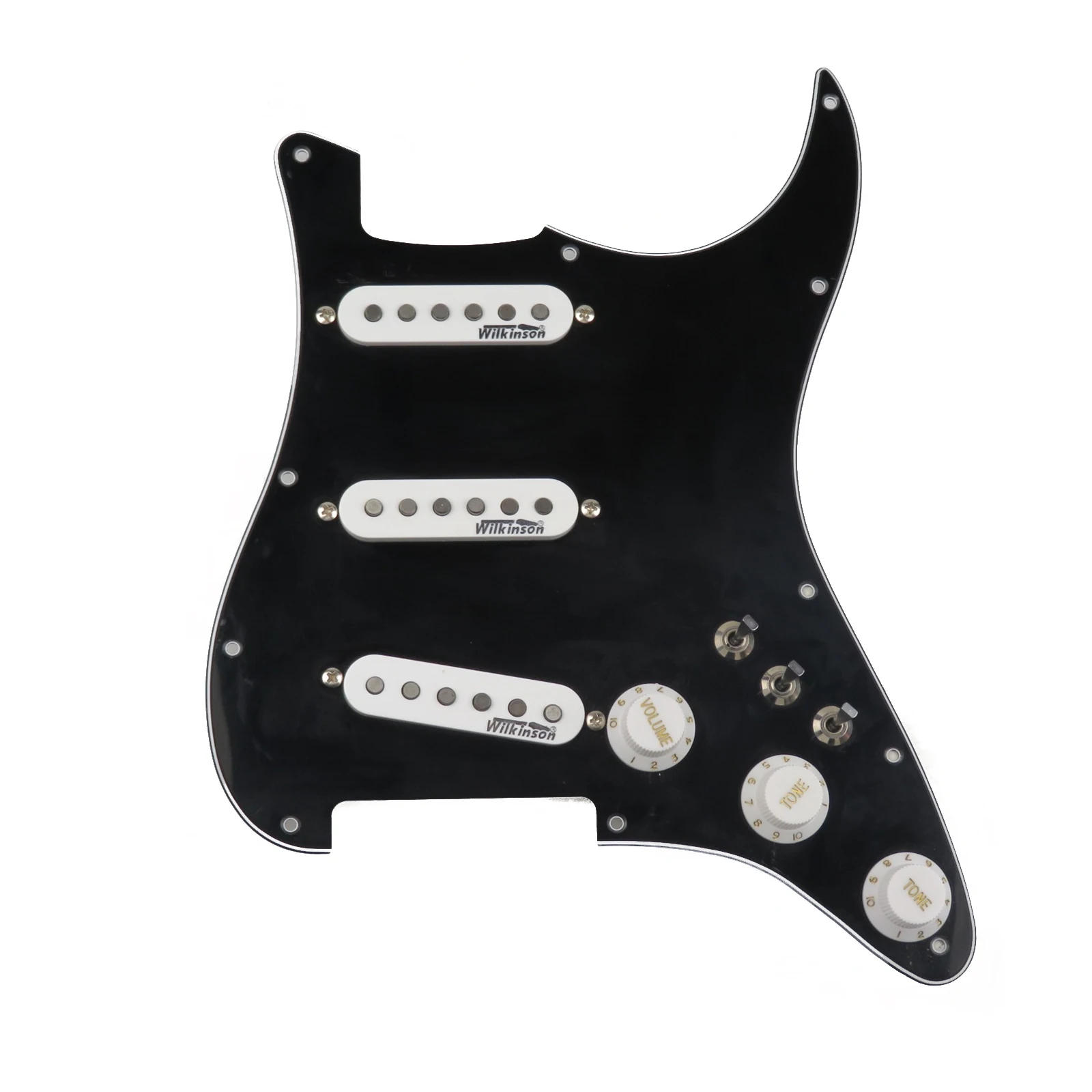 7-Way type fully loaded Prewired Pickguard Wilkinson SSS Ainico 5 Single coil Pickups Set