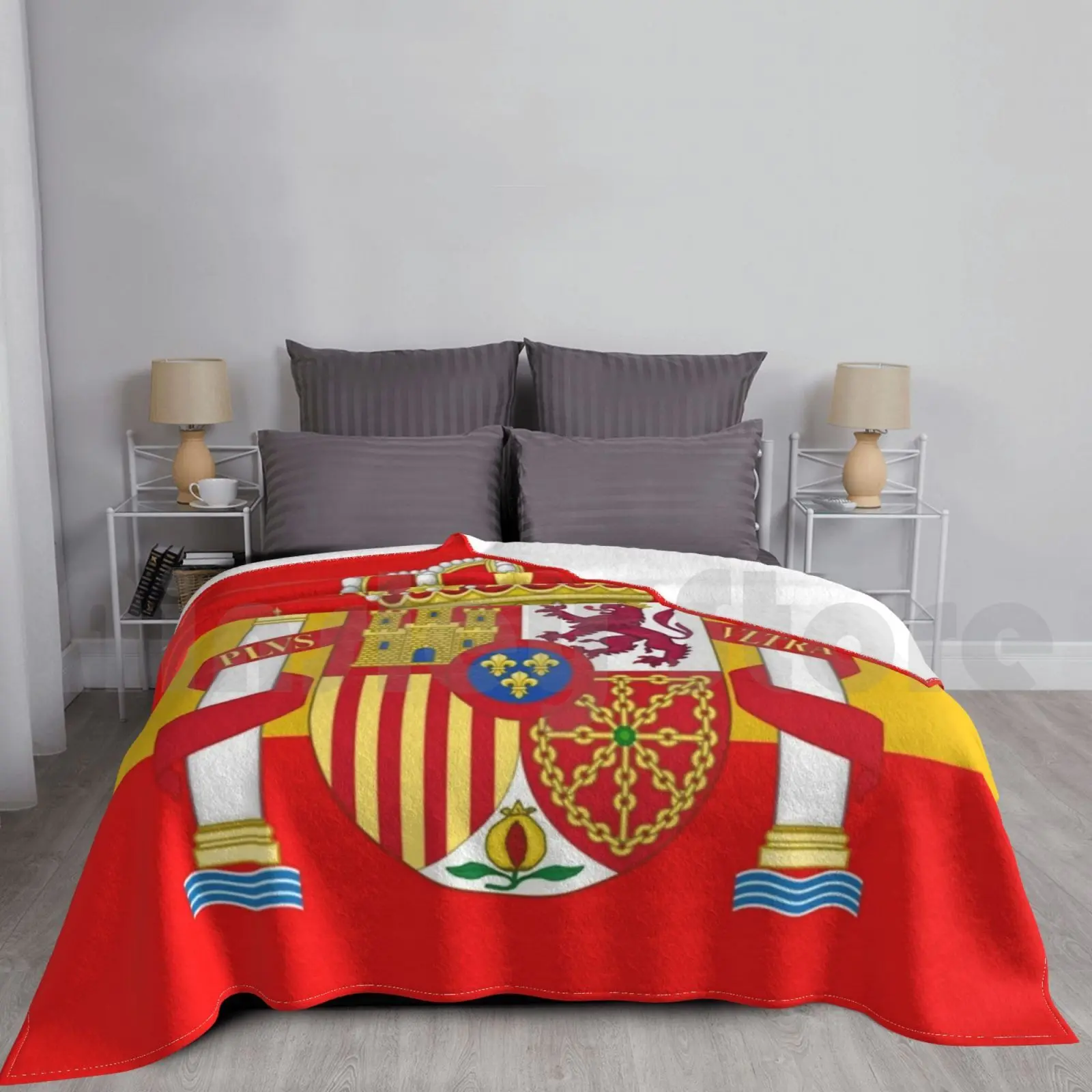 Spanish Coat Of Arms Flag Blanket Fashion Custom Spain Spanish Flag Coat Of Arms Iberia Hispanic I Love