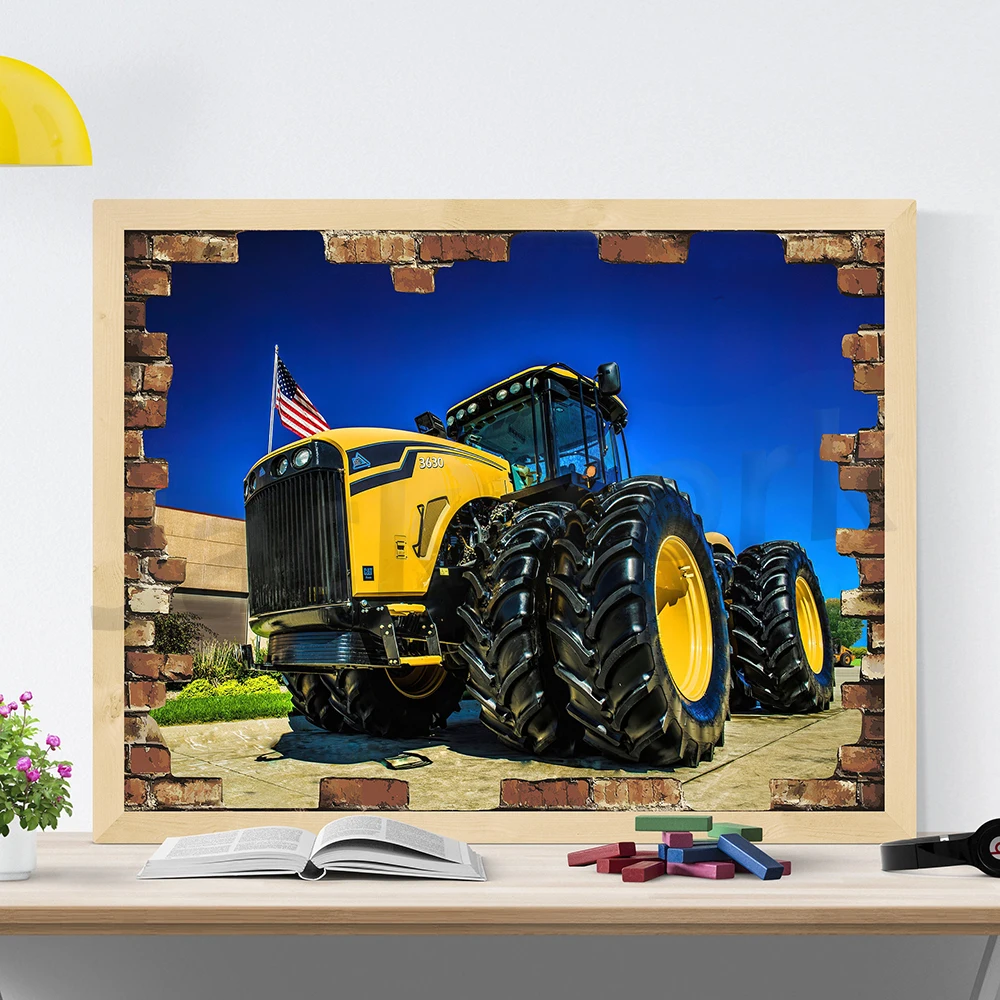 Caterpillar tractor poster Office poster Home decor art Kids poster Living room print Hallway poster Wall art Room poster Gift