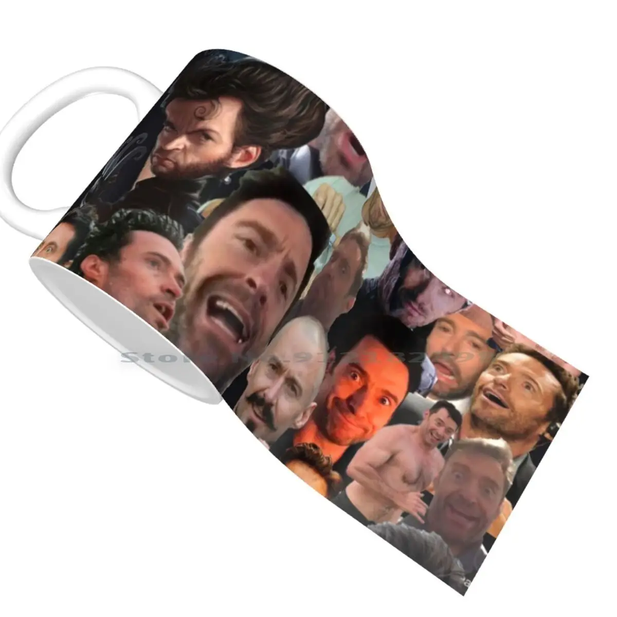 Hugh Jackman\'s Many Faces Ceramic Mugs Coffee Cups Milk Tea Mug Hugh Jackman Hugh Hackman Collage Tumblr Collage Creative