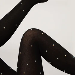 Woman Sexy Rhinestone Tights 120D Bling Pantyhose Multicolour Velvet Glitter Tights Women Seamless Long Stockings Plus Size