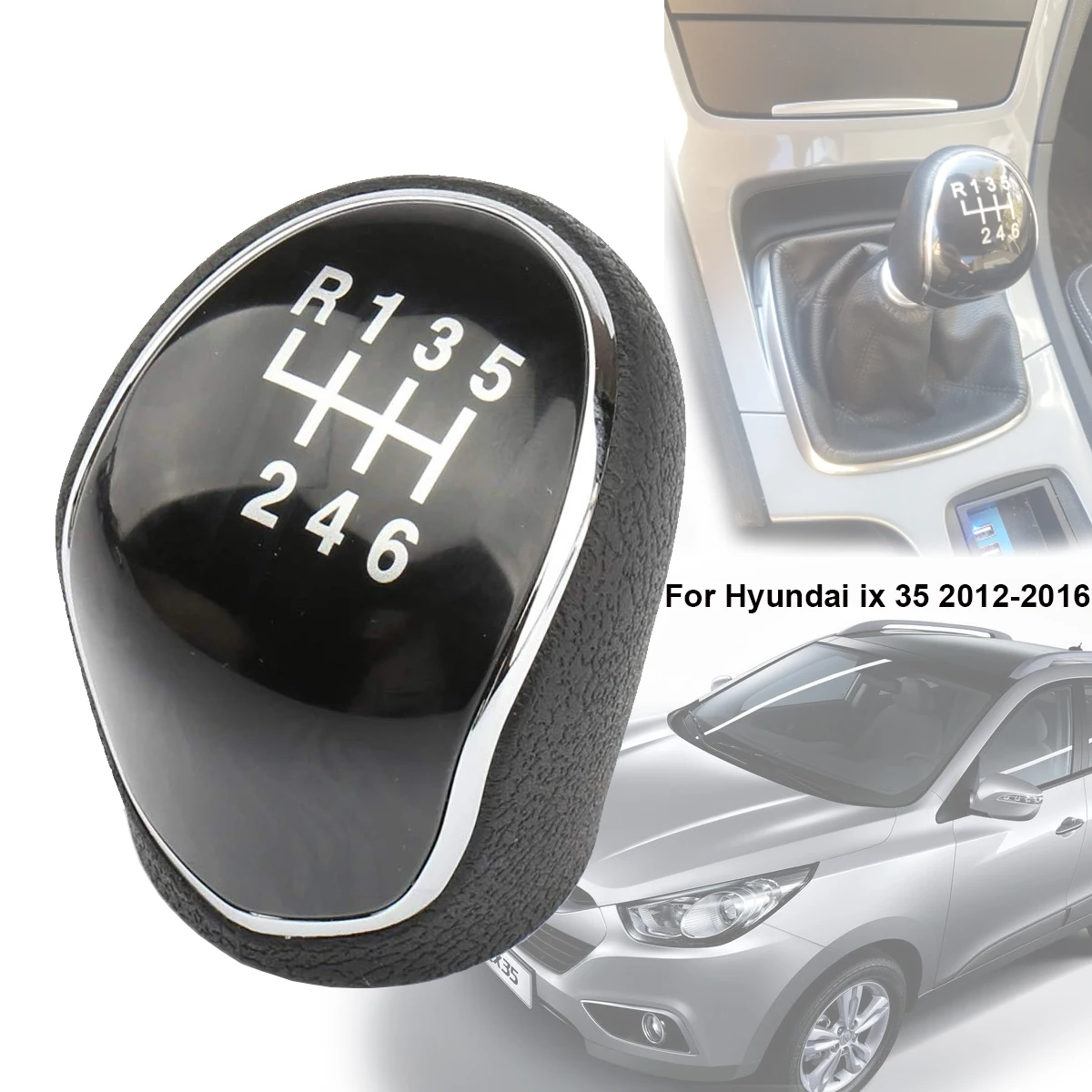 6 Speed Manual Stick Gear Shift Knob for Hyundai IX35 2012-2016 Car Lever Shifter Head Handball Gear Shift Knob