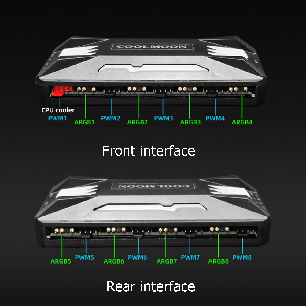 COOLMOON ARGB Controller 4Pin PWM 5V 3Pin ARGB Cooling Fan Smart Remote Control for Computer PC Case Chassis Radiator
