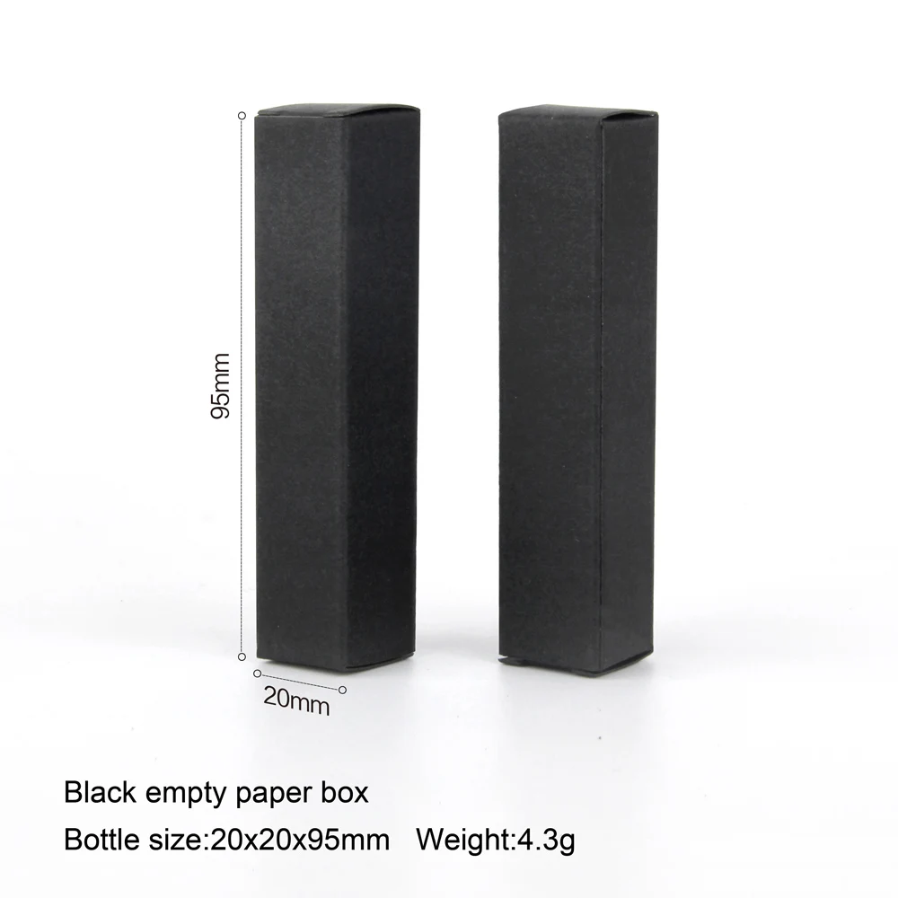 100Pcs/Lot 20x20x95mm Black Box Empty Perfume Bottle Package box Customizable Paper Boxes Packaging Custom Logo pay Extra