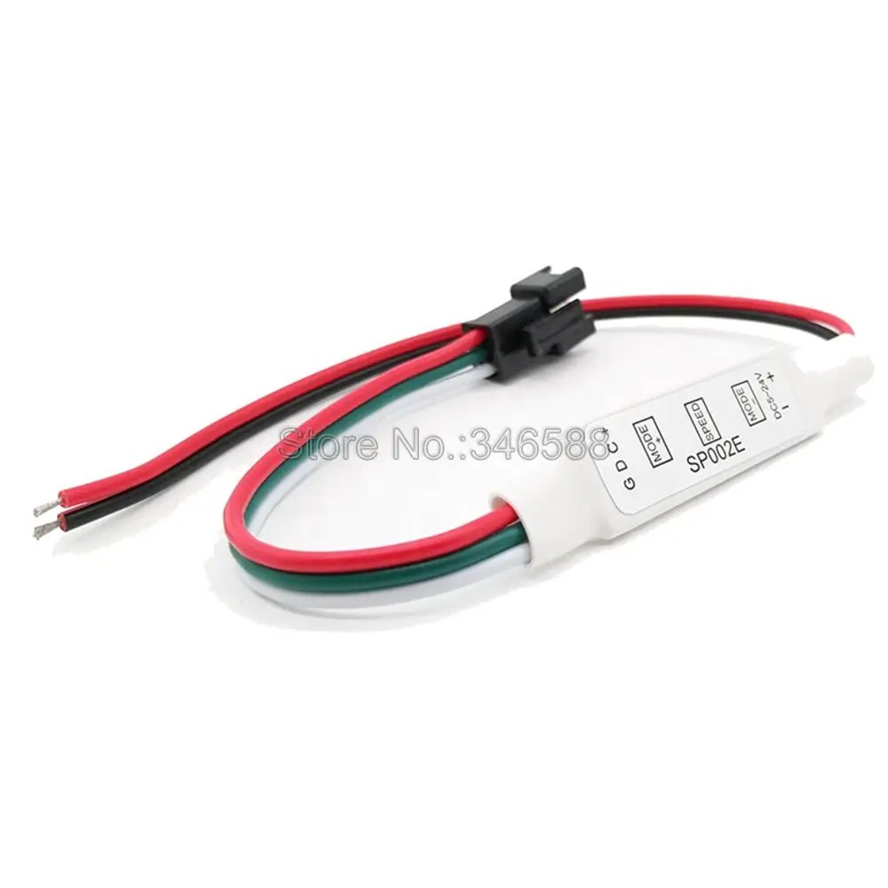 DC5V-24V LED Controller SP002E 3 Keys Mini Pixel Controller Wire DC USB Interface 600 Pixels for WS2812B WS2811 LED Strip Light