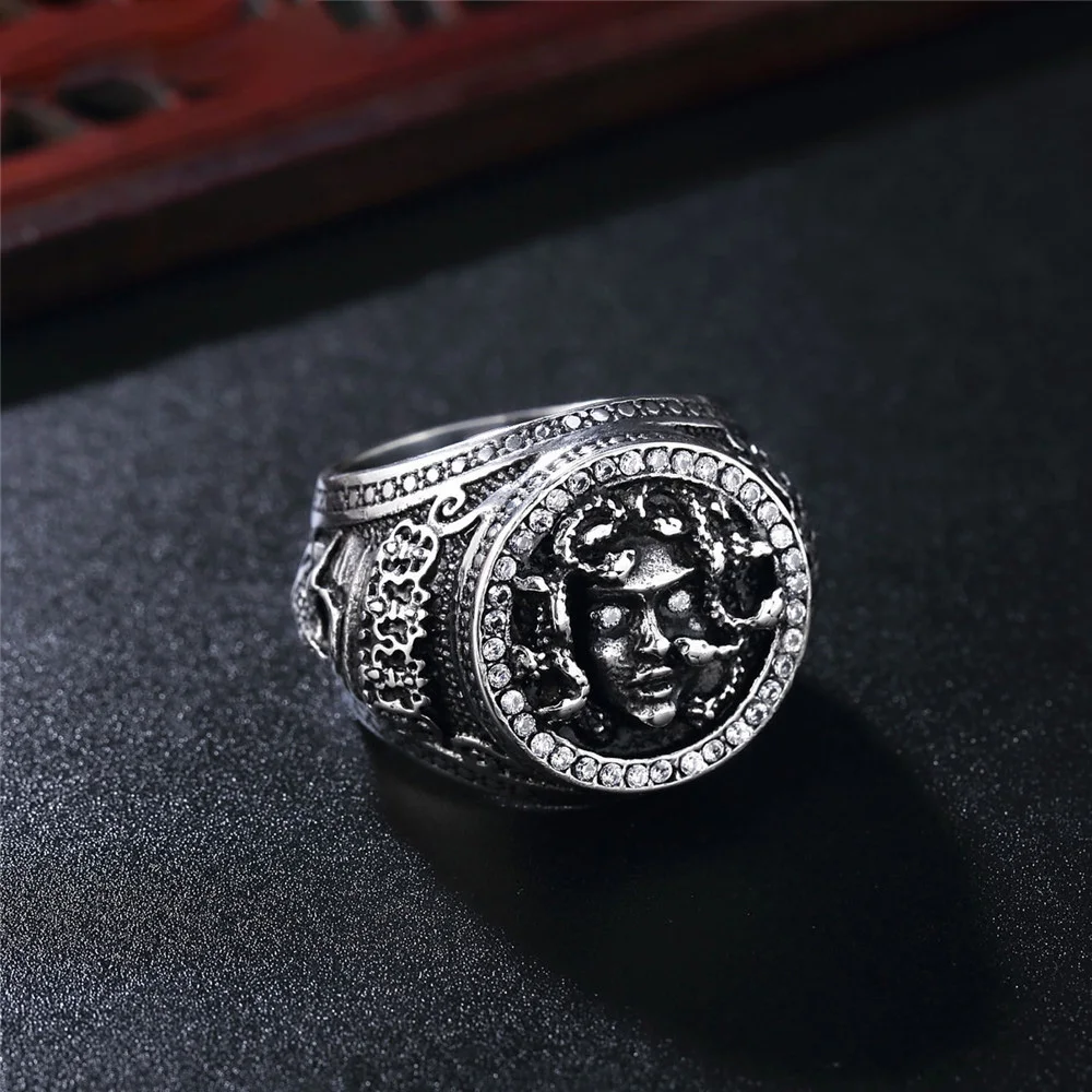 

Nordic Mythology Medusa Snake Ring Men Stainless Steel Punk Street Snake Hair Medusa Ring For Men Fashion Jewelry Gifts