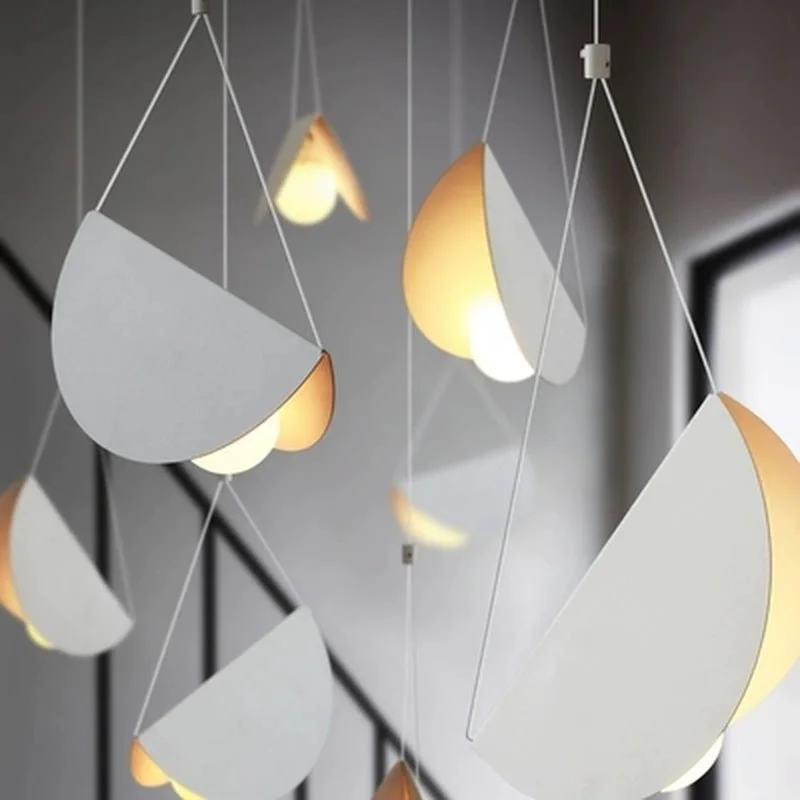 

flying folded paper metal origami art iron pendant lamp hanging lighting suspension light cafe dinning room restaurant hotel bar