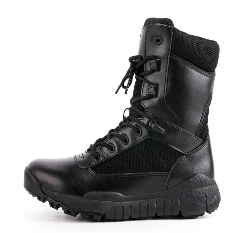 Men Ankle boots Spring Summer Tactical Black Casual Shoes Solid Anti-Slip Male Casual Sneaker boots