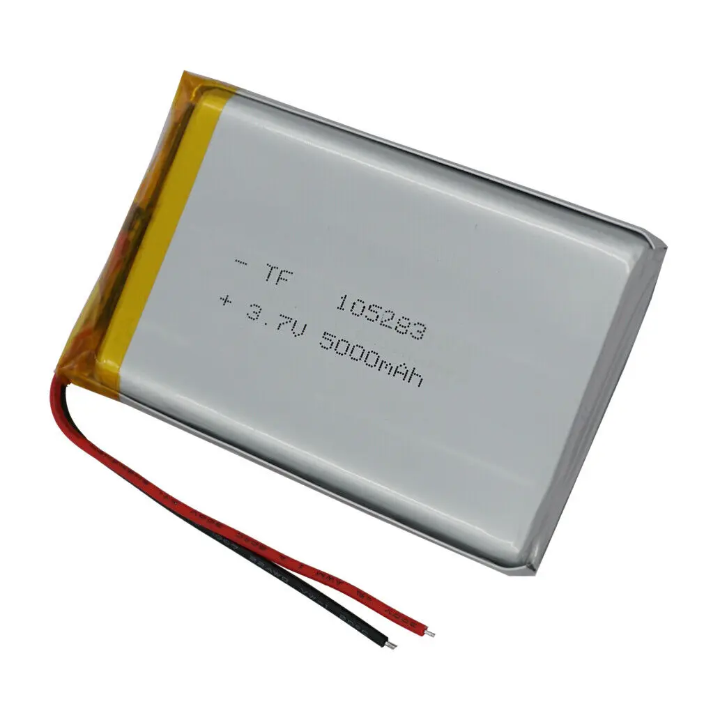 3.7V 5000 mAh 18.5Wh 105283 Li-Polymer Li Lithium Lipo Battery For Power Bank PAD MID Measuring Instrument DVD Laptop Tablet PC