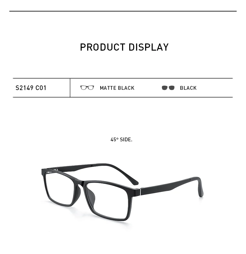 MERRYS DESIGN 5-in-1-Brillengestell mit magnetischem polarisiertem Clip für Herren und Damen, TR90-Brillengestell, quadratische Brillen S2149 – Detail 8