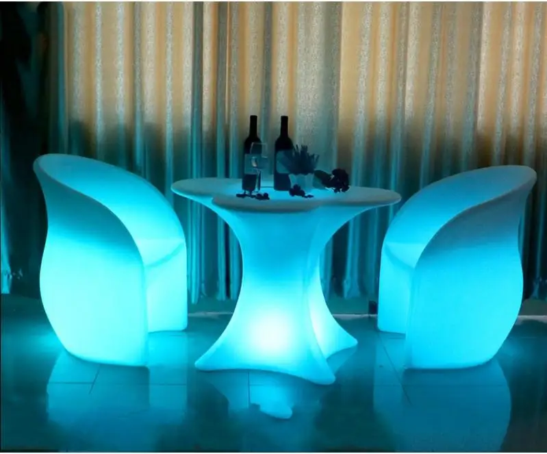 LED rechargeable colorful luminous lighting lounge chair armchair luminous led bar chair living room bar furniture barstool