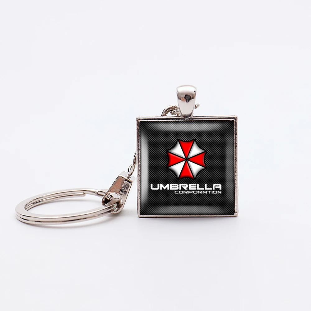 Video Game Residents Evils Pendant Keychains llavero Protective Umbrella Corporation Key Holder Car Umbrella Keyring