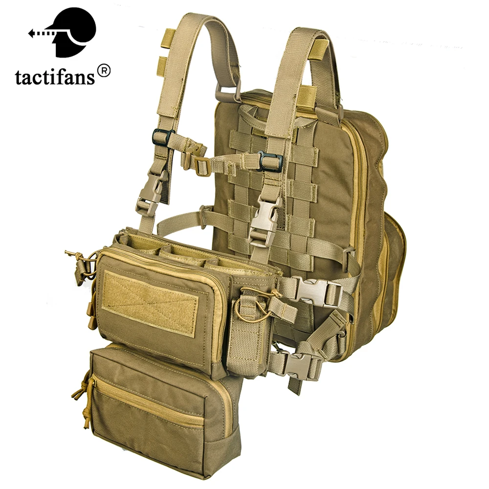 Flatpack D3 Plus Ransel Hidrasi CB Rig Dada Rompi Baju Besi Senapan AK M4 Pistol Kantung Majalah Luar Ruangan Hiking Berburu Tas Tentara