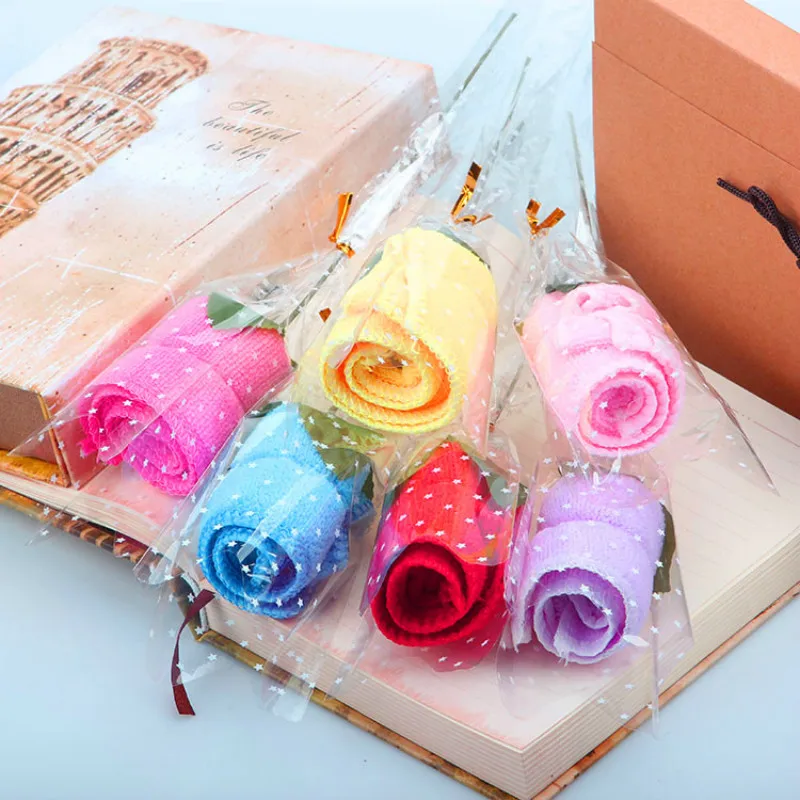 

Home Textile Cake Towel, Candy Color, Rose Modeling, Fiber, Small, Event, Party Favors, 20x20cm, 30 Pcs, Lot