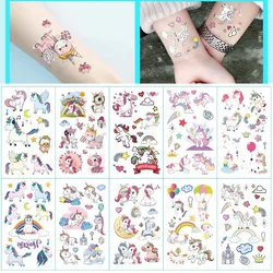 10pcs 5.7*9.7cm Cartoon Unicorn Tattoo Kid Cute Taty Children Tatouage Temporaire Body Art Waterproof Temporary Tattoo Sticker