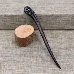 Ancient Chinese Style Simple Wooden Hair Fork Black Sandalwood Hairpins Clips Hair Sticks for Women Girls Hair Ornaments