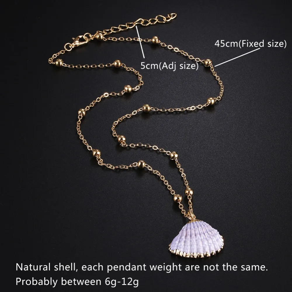 Bohemia Conch Pendant Collier Necklace for Women Girls Natural Shell Necklace Summer Sea Beach Gift Necklaces Cowrie Jewelry