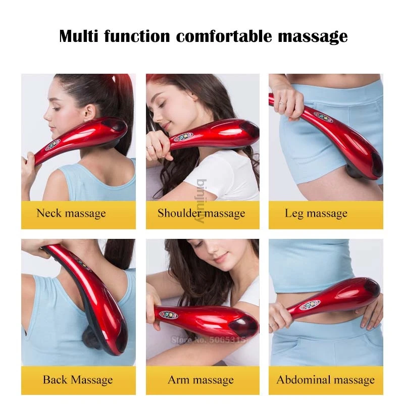 Electric dolphin massage stick cervical massager neck shoulder waist home massage hammer back multifunctional whole body 220V