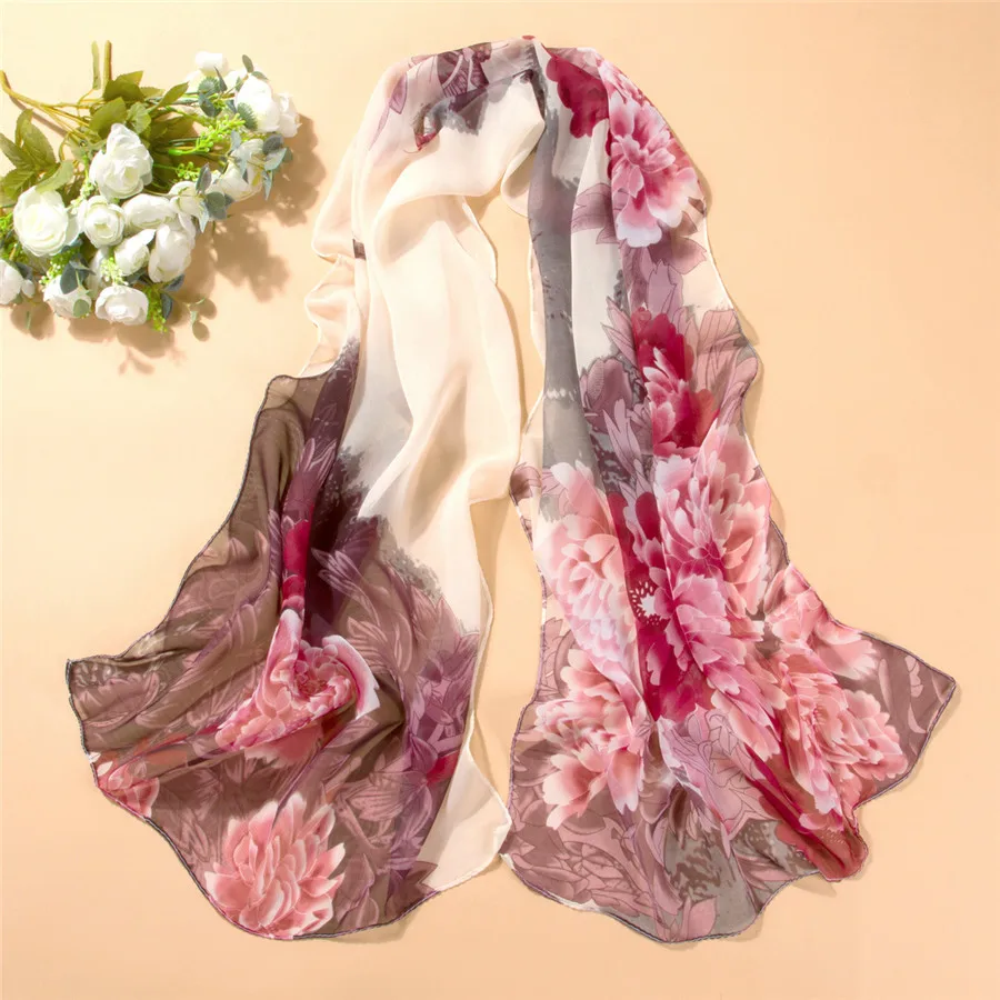 new arrival spring and autumn chiffon women scarf Print geometric pattern design long soft silk shawl