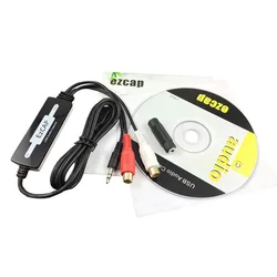 EZCAP 216 USB 오디오 캡처 그래버 카드 카세트, CD/MP3 변환기, WMA 웨이브 녹음기 편집 오디오, 디지털 3.5mm 오디오 RCA RL