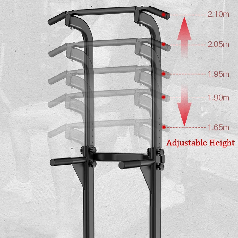 Adjustable Height Pull Up Dip Station Power Tower Pull-ups Stand For Home Gym Strength Workout Horizontal Bars Fitness Equipment