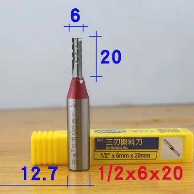 1pc TCT Three-blade Straight Knife T007 T008 Multi-layer Board Woodworking Shavings Particle Cutting 3-Slot Grooving Mill