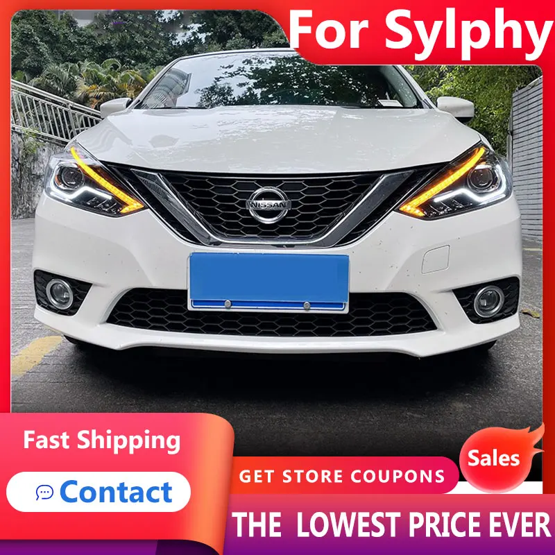 HANA for Nissan Sylphy Sentra LED Headlight 2016-2018 New Design DRL Hid Option Head Lamp Angel Eye Beam Accessories