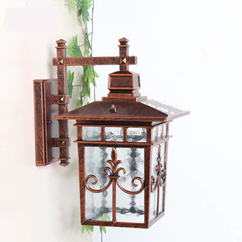 Pavilion Gate Column Wall Lamp Aluminum Water Pattern Glass Corridor Aisle Balcony Wall Lamp Garden Villa