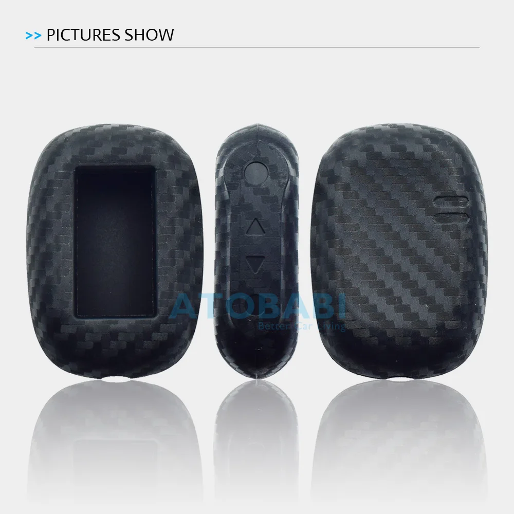 Carbon Silicone Car Key Case For StarLine B92 B62 B94 B64 B95 X96 Two Way Car Alarm LCD Remote Control Fob Protector Cover Bag