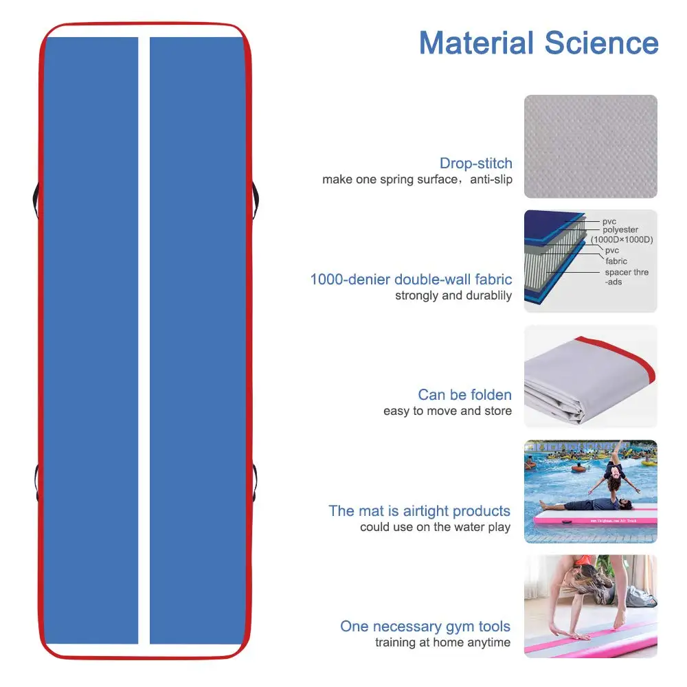 공기 주입식 텀블링 에어 트랙 매트, 치어리더 연습 체조 해변용, 26 피트, 29 피트, 32 피트, 무료 배송