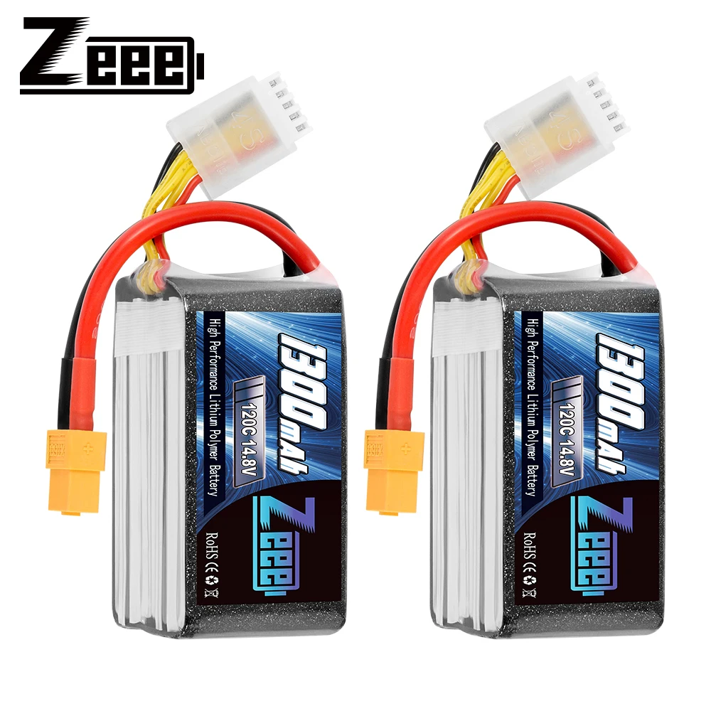 

2 шт. Zeee 4S Lipo аккумулятор 14,8 в 120C 1300 мАч Графеновый аккумулятор с разъемом XT60 для FPV дронов гоночный Квадрокоптер Радиоуправляемый автомобиль самолет