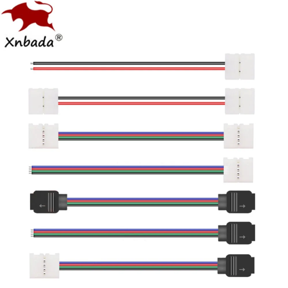 WS2812B WS2811 5050 RGB LED Strip Single / Double End Solderless Cover Connector 8mm/10mm /2pin /3pin /4pin/5pin