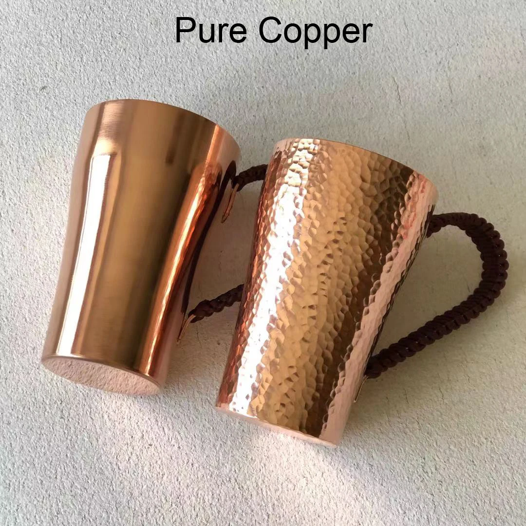 Pure Copper Beer Mug, Handcrafted Moscow Mule Cup, Hammered Coffee, Wine Mugs, Drinkware Tableware