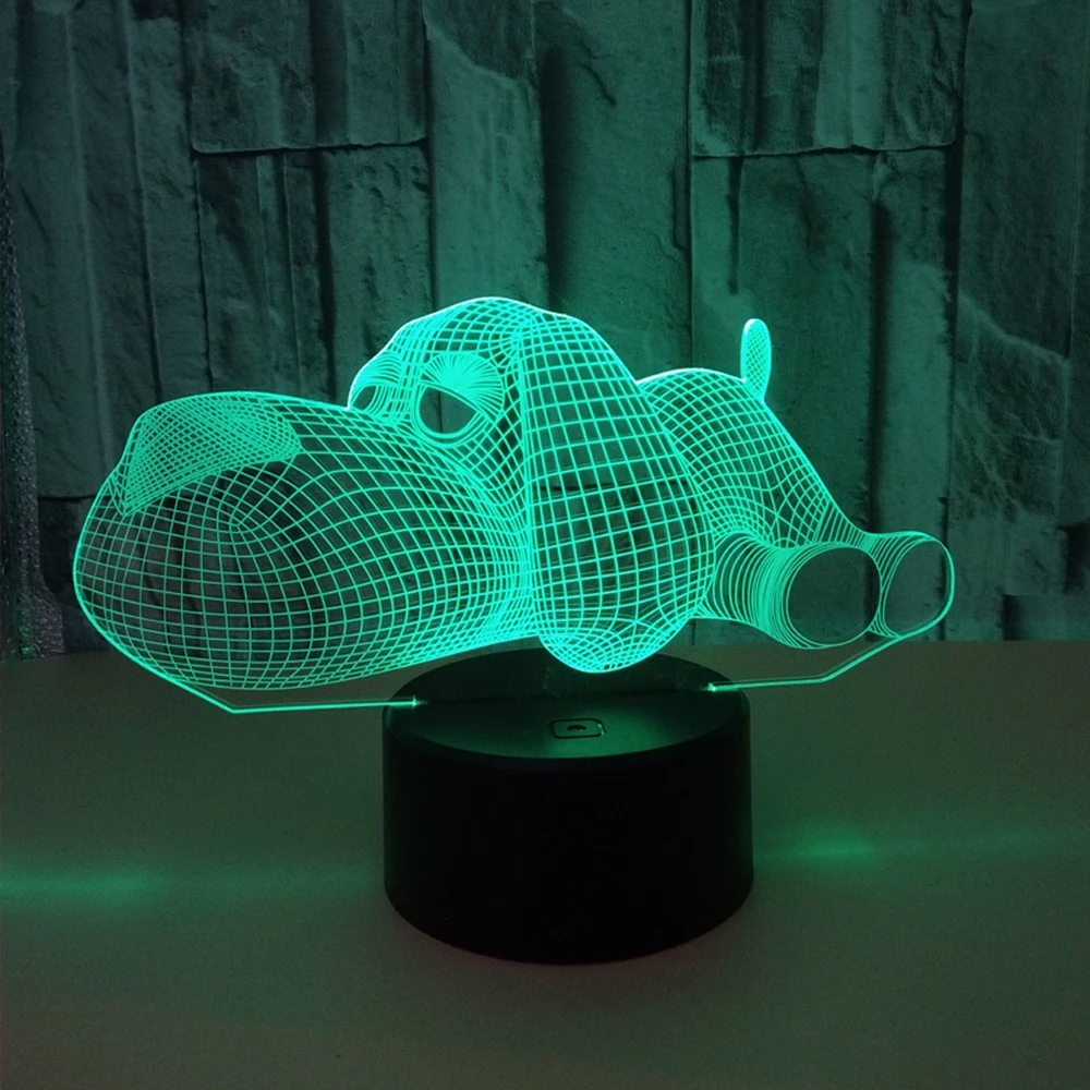 Cute Labrador Dog Lamp 3D Night Light Kids Toy LED Touch Table Lamp 7 Colors Flashing LED Light Christmas Decoration Drop Ship