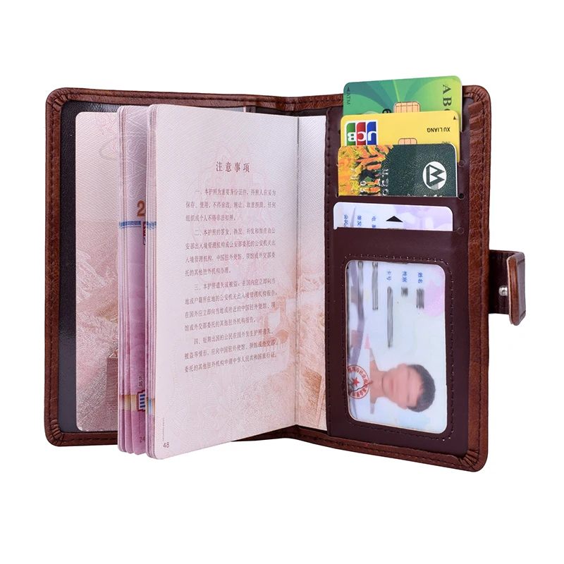 2024 Retro Hasp Passport Holder Cover PU Leather Wallet Women Men Passports For Document Pouch Cards Case Travel Accessories