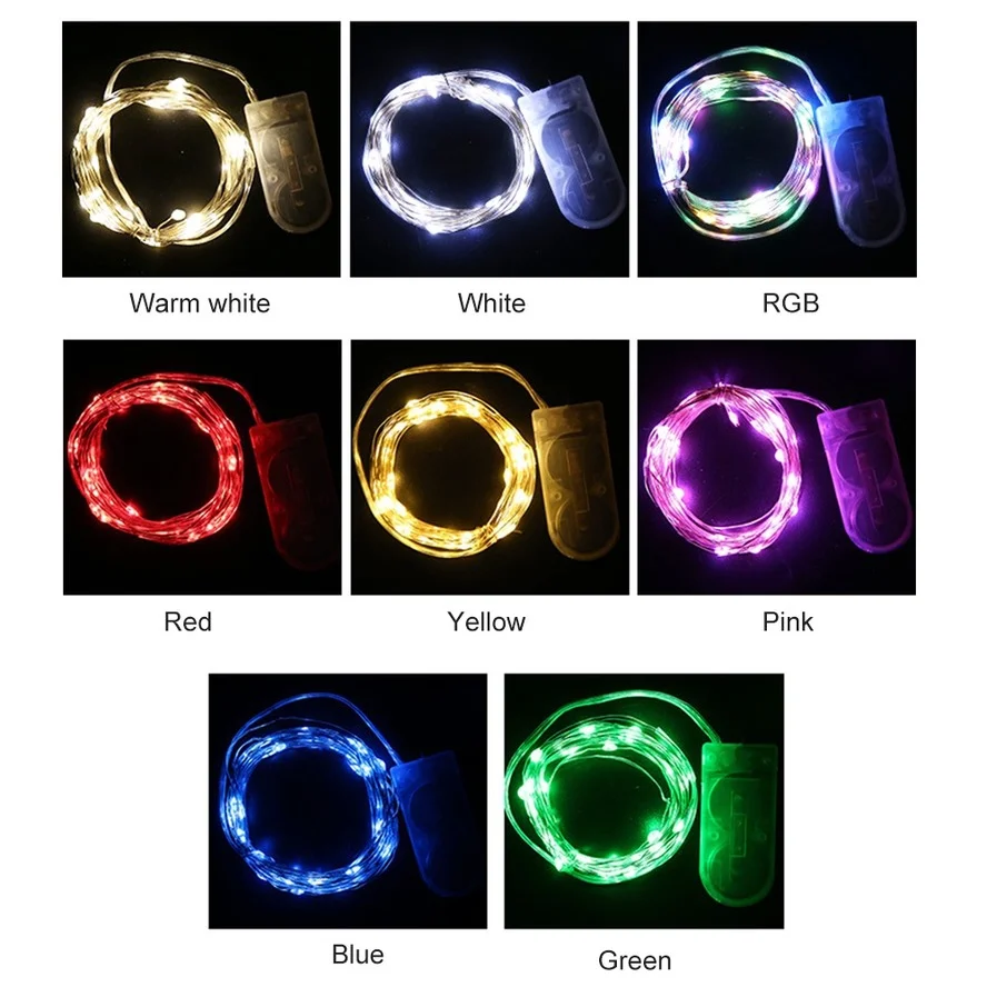 OuuZuu LED Fairy Light Mini Christmas Light Copper Wire String Light Waterproof CR2032 Battery for Wedding Xmas Garland Party