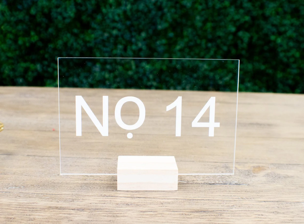 

Rustic Clear Wood Table Number,Wedding Table Numbers with Holders,Clear Acrylic Modern Minimalist Table Number,Wedding Signage