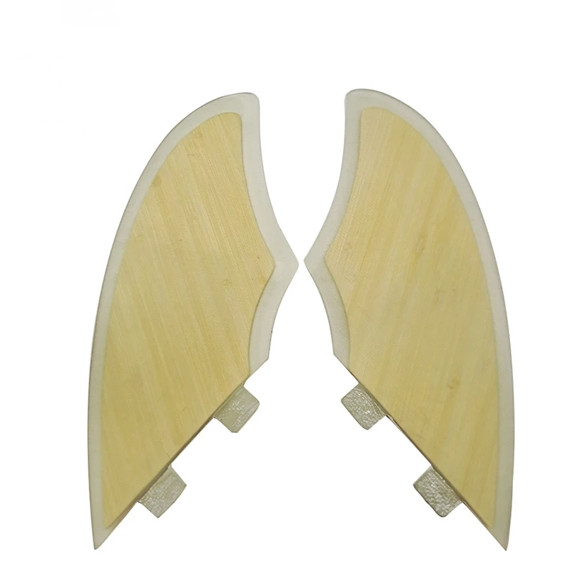 Surf Fins Keel Double Tabs, Bamboo Skin, Fiberglass Honeycomb, Twin Fins Set, Sell in Surfing, KEEL, 2 Pcs per Set