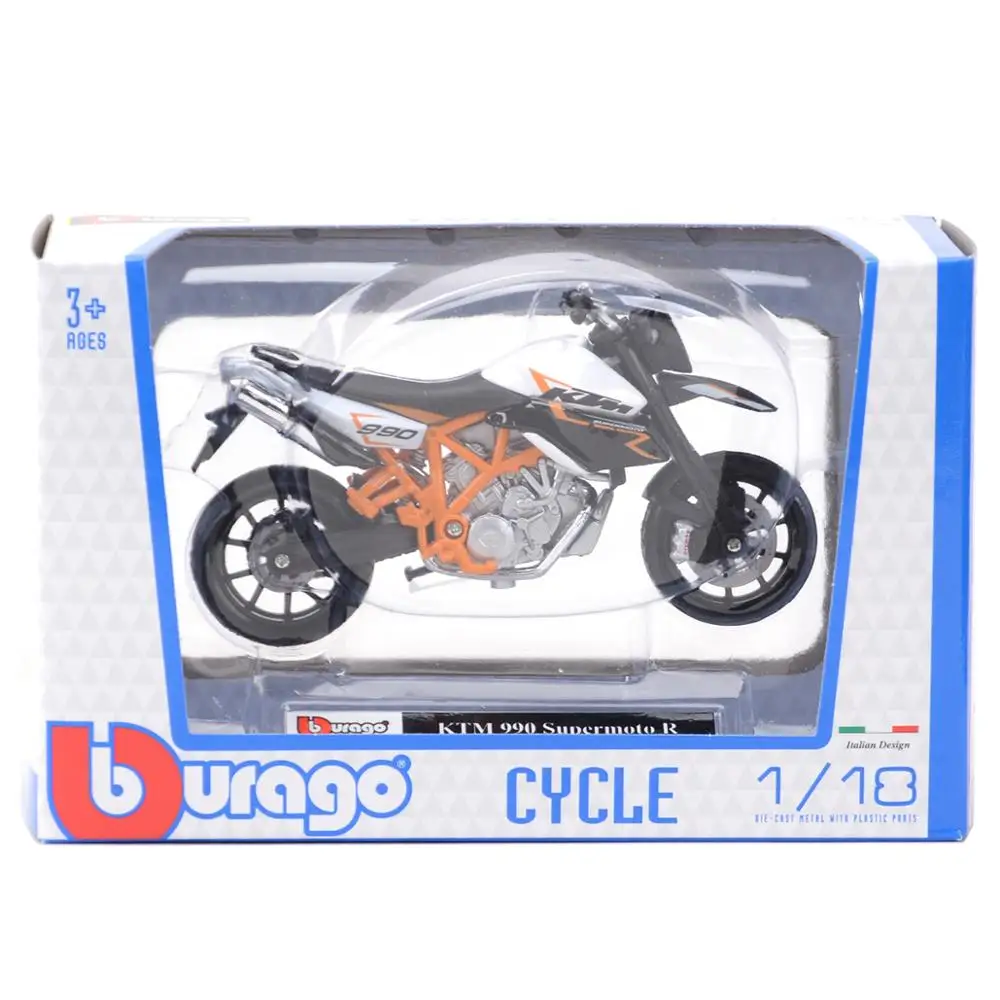 Bburago 1:18 KTM 990 Supermoto R Static Die Cast Vehicles Collectible Motorcycle Model Toys