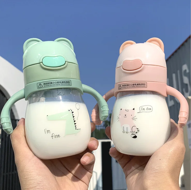 

Cute Feeding Baby Cup Sippy Cup Children Learn Feeding Kids Cup Drinking Bottle With Handle Children's Training Cups