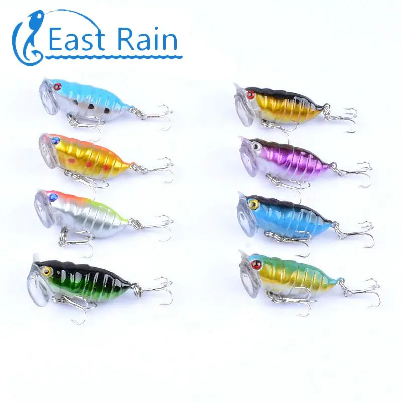 

East Rain 4cm 4g insect cicada Popper Fishing Lures hard bait fishing bait fishing tackle Crankbait Wobblers Free shipping