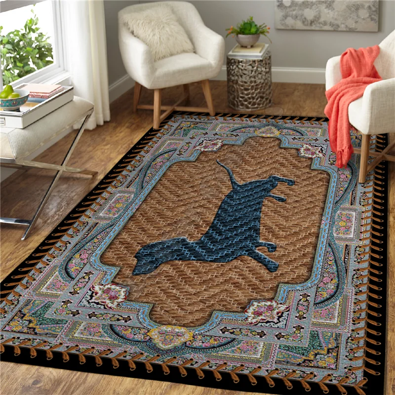 Vintage Court Dachshund Rug Square Anti-Skid Area Floor Mat Rug Non-slip Mat Dining Room Living Room Soft Bedroom Carpet 04