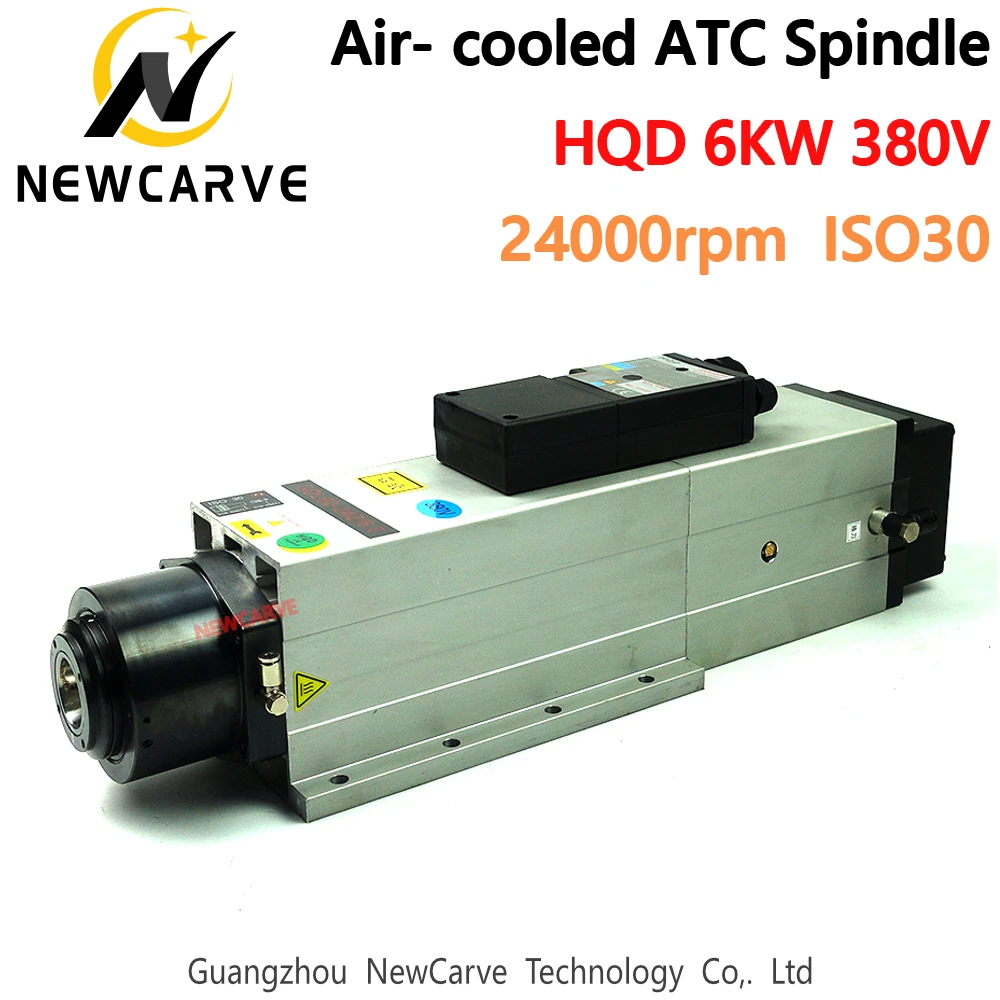 6KW ATC Spindle Air Cooled 380V 24000rpm Automatic Tool Change Spindle Motor For CNC Woodworking Router NEWCARVE