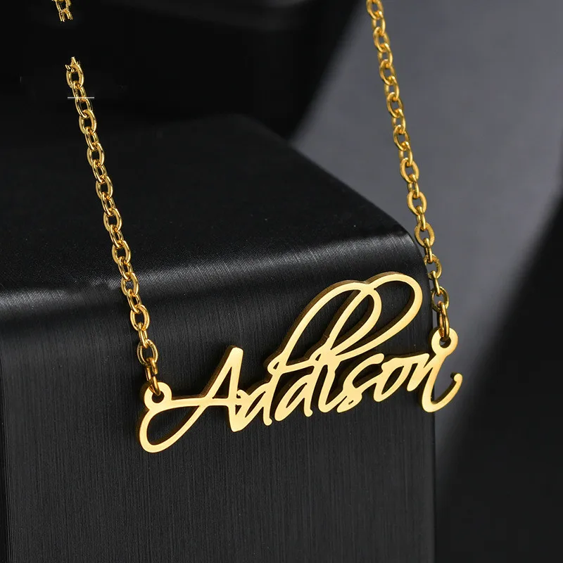 Cool DIY Stainless Steel English Alphabet Name Custom Necklace Clavicle Chain Women Jewelry Custom Necklace