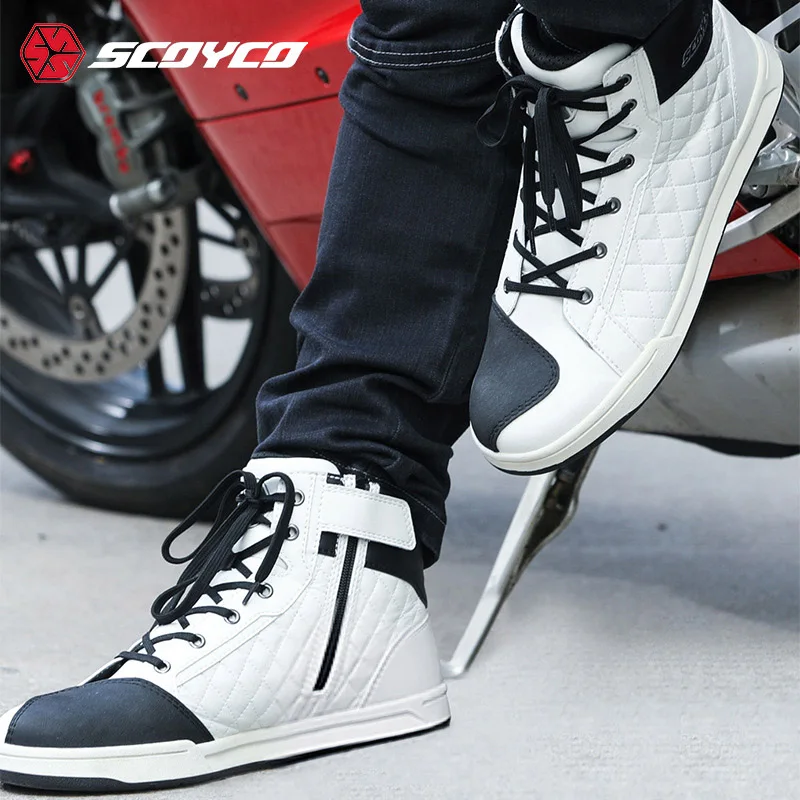 Couple Moto Cycling Shoes Biker Motorboats Motorbike Riding Shoe enduro Motorcycle Boots rider protective Motocross boot scoyco