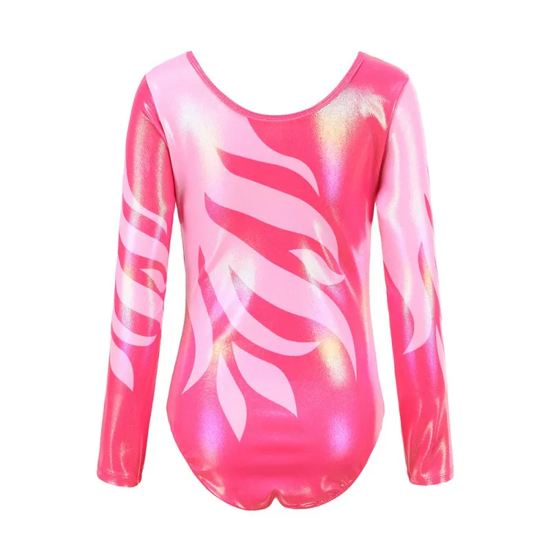 Kids Ballet Gymnastics Suit Long Sleeve Leotards Dance Practice Wear Clothes Children Girls Diamond Body Suits Bright Color