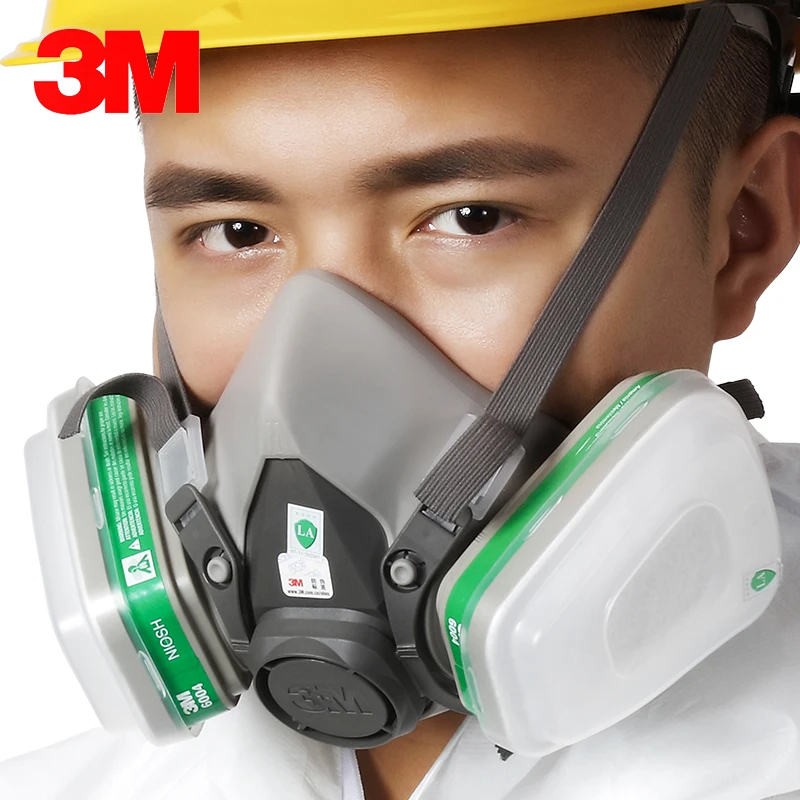 3M 6200+6004 Reusable Half Face Mask Respirator Ammonia Methylamine Organic Vapor Cartridge NIOSH&LA Standard LT048