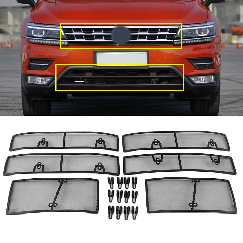 For Volkswagen VW Tiguan MK2 2017 2018 2019 2020 Car Insect Screening Mesh Front Grille Insert Net Accessories