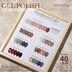 Vendeeni Nude Jelly UV Gel Nail Polish 40 Colors Translucent Semi Permanent Nail Art Lacquer Gel Pink Skin Tone Gel Varnish 15ml