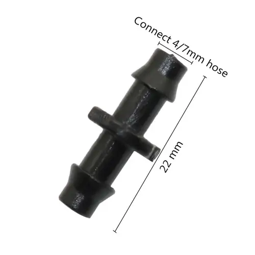 Imagen 2 del producto Conectores de manguera de agua recta de doble púa, acoplamiento para tubo de manguera de 4/7mm, Micro Flujo de riego por goteo, ajuste de conectores rectos